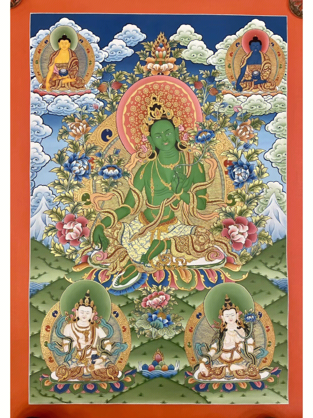 二十一度母之尊,她能增长福德,成就一切富贵吉祥之事,使信众丰财自在