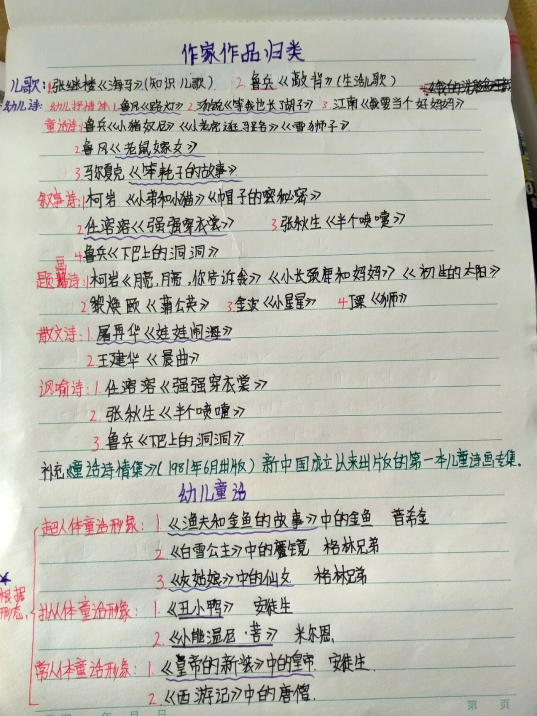 幼儿文学作品归类