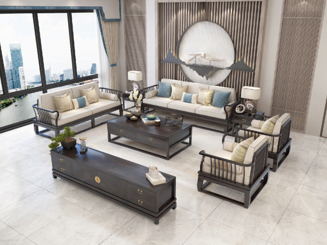 沉稳质朴舒适简洁新中式沙发欣赏
