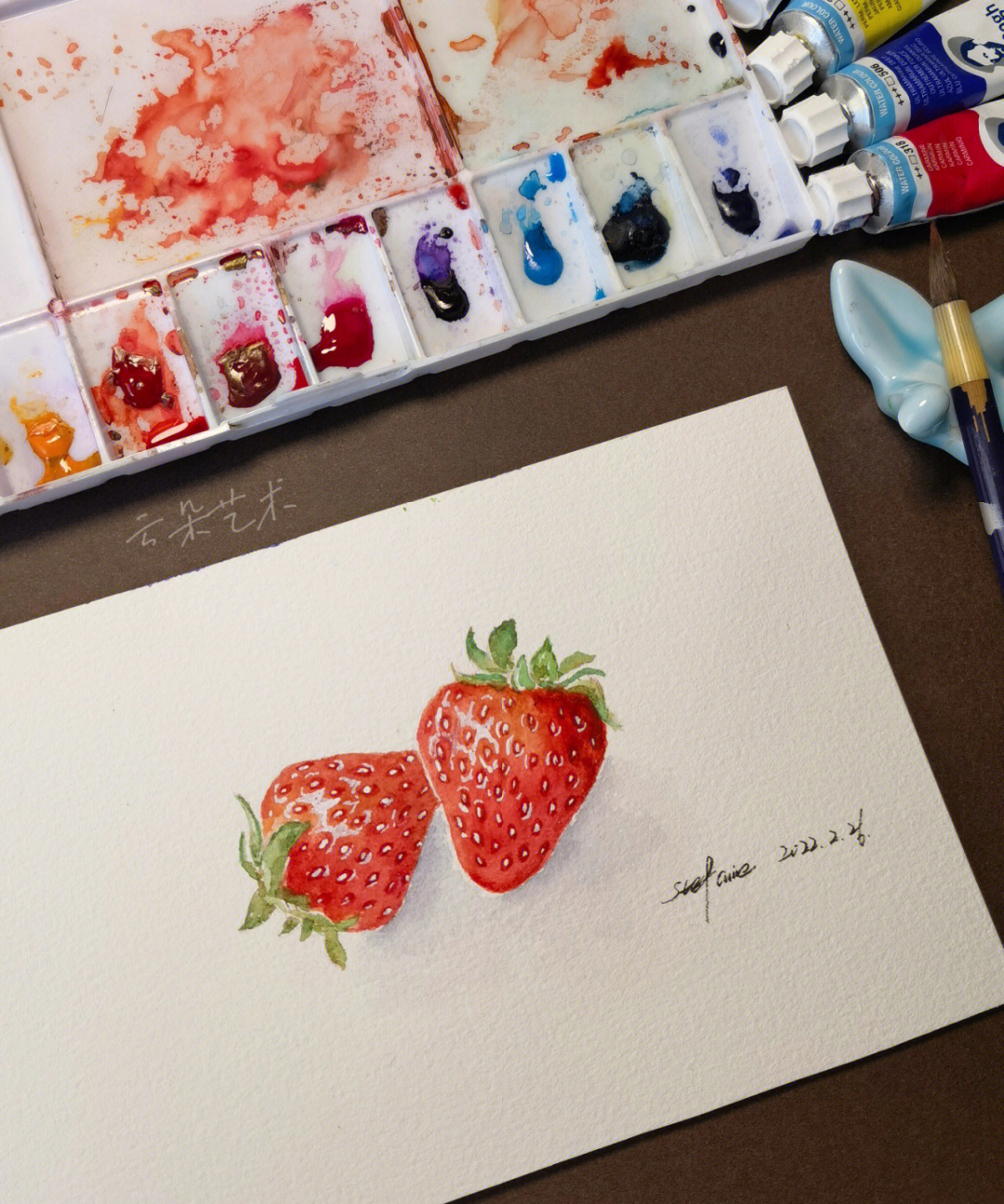 草莓水粉画法及过程图片