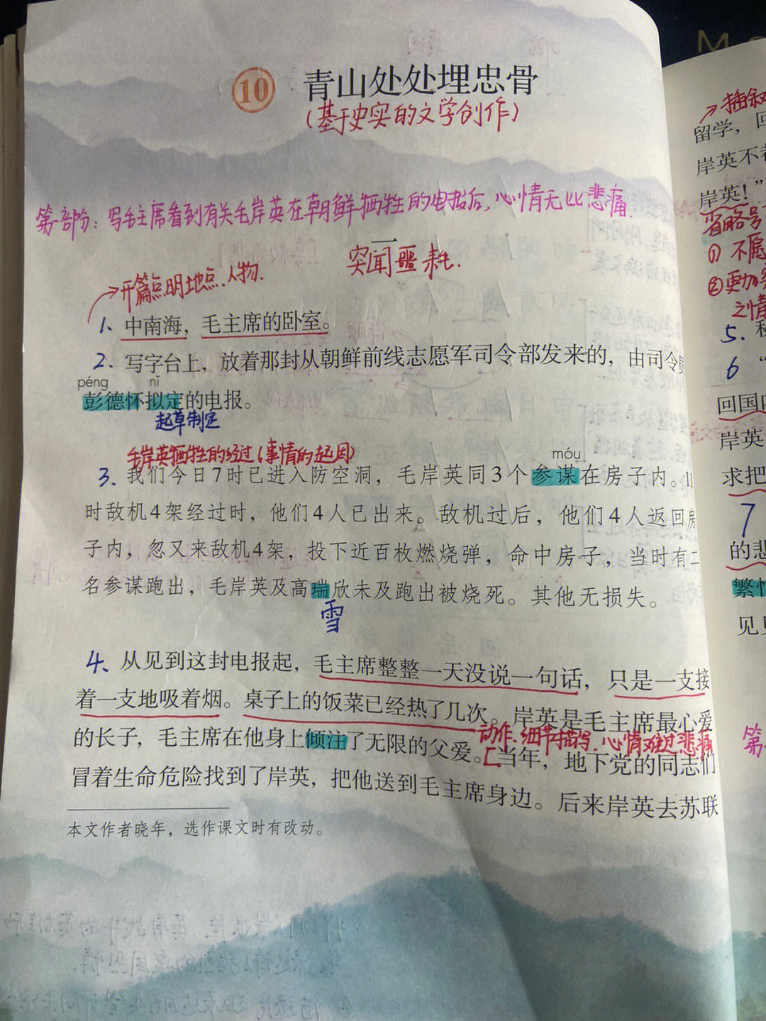 青山处处埋忠骨批注图片