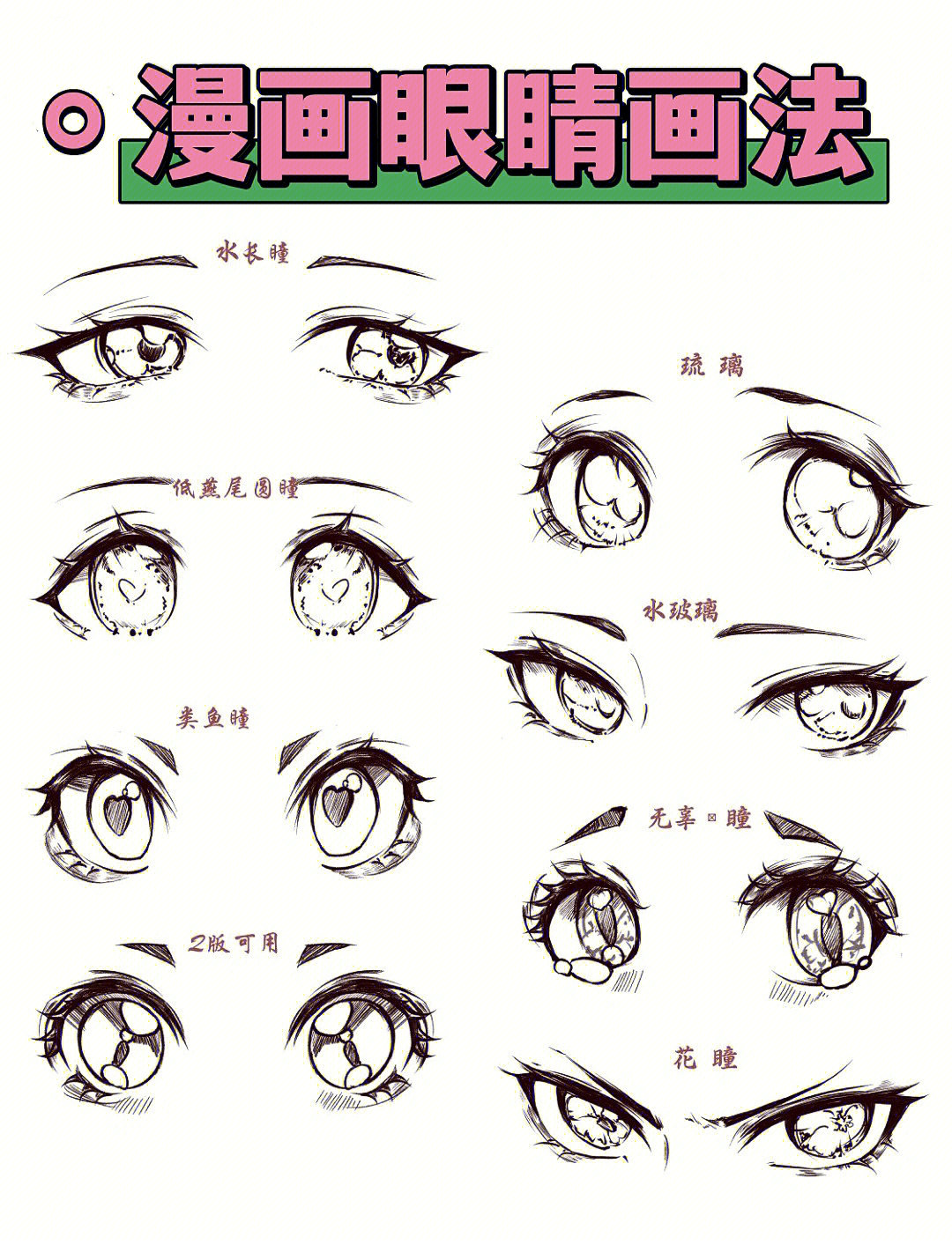 女生漫画眼睛画法图片