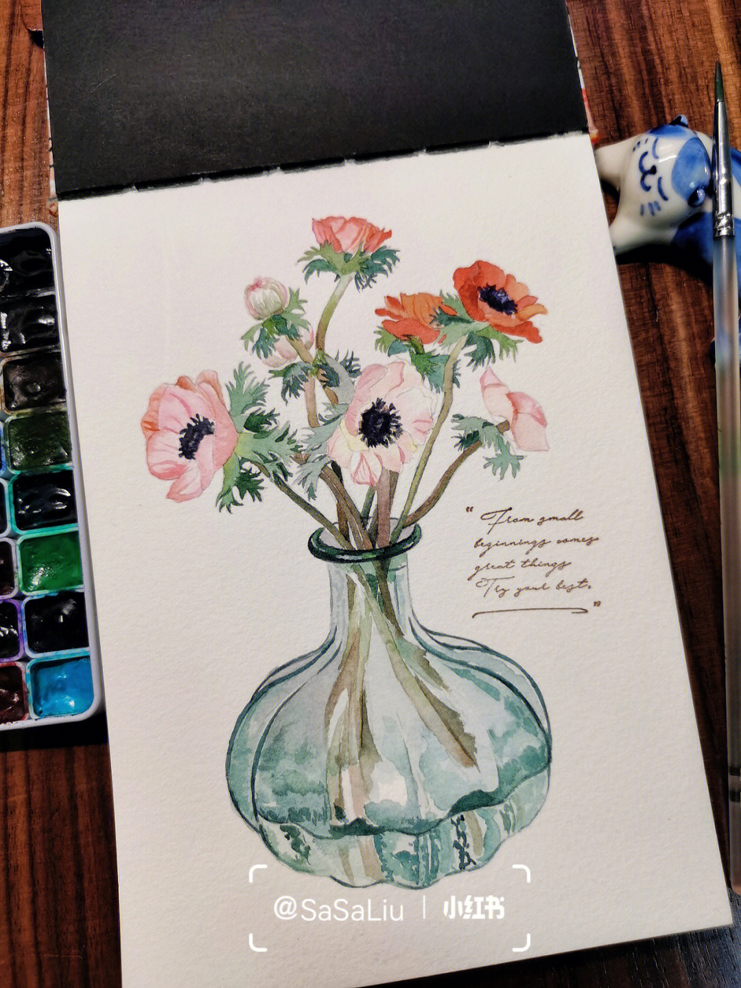 花与花瓶美术作品图片