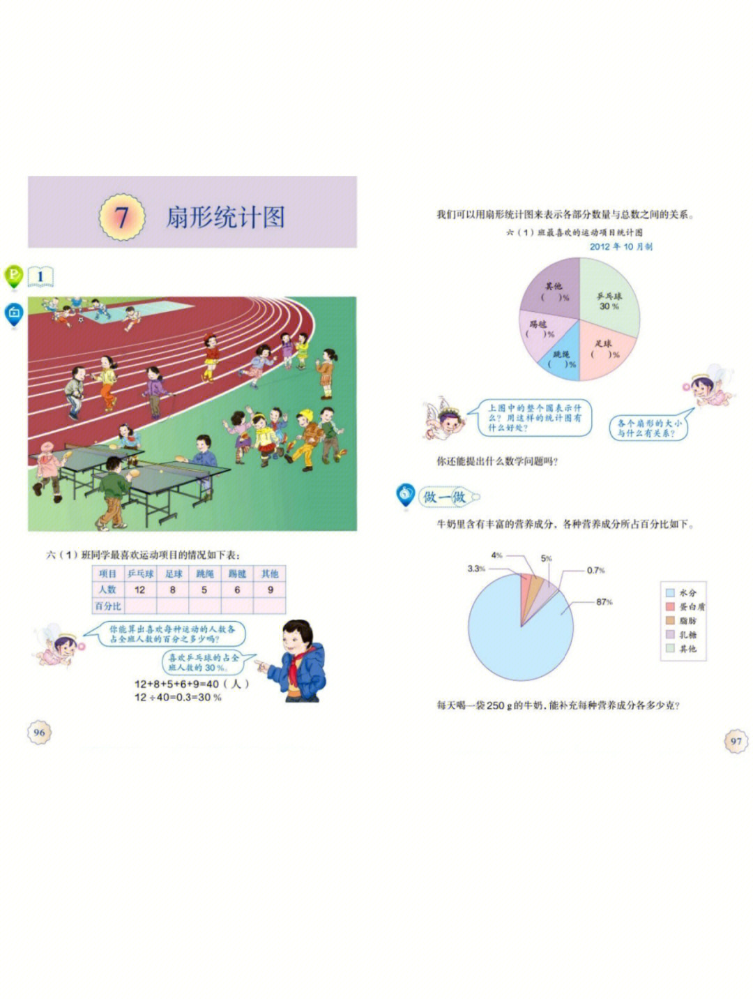 扇形统计图数学广角数与形