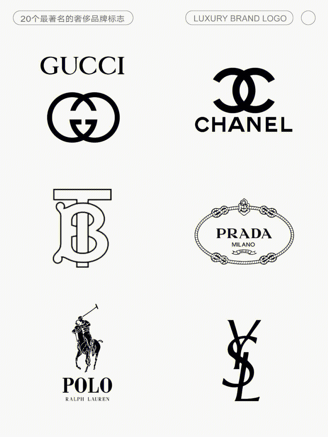 国际十大奢侈品牌标志图片