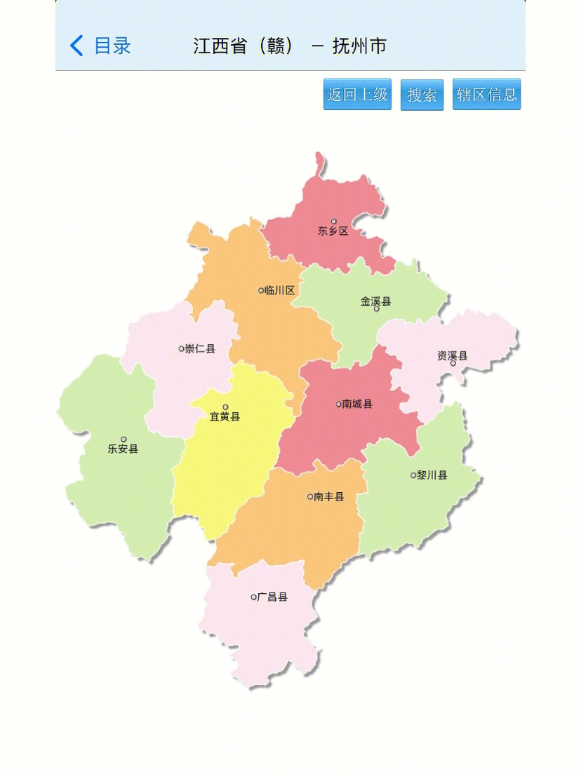 江西省赣中2市赣南1市行政区划图