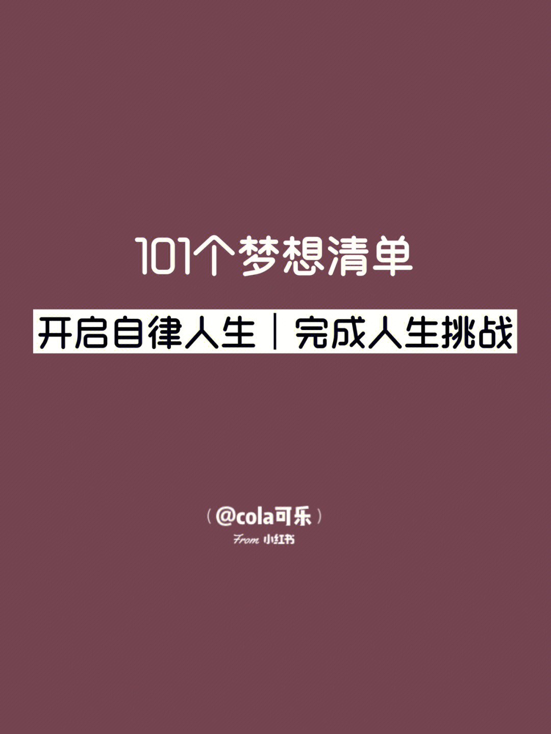 101梦想清单模板图片