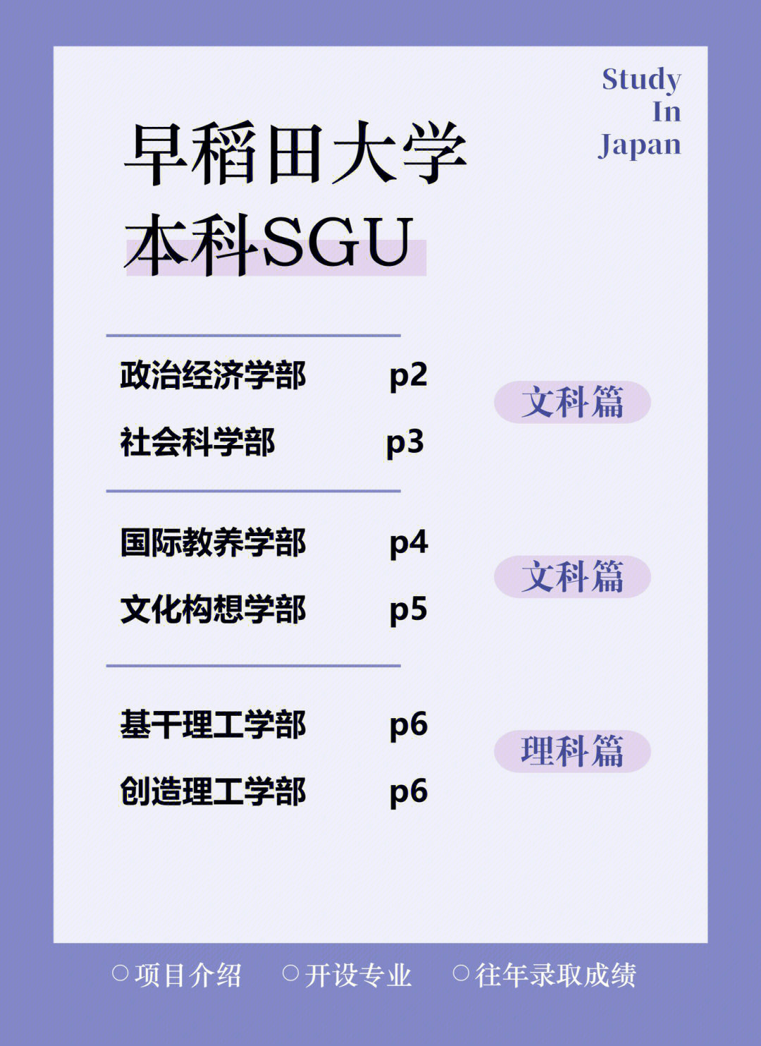 日本留学早稻田大学sgu本科项目大全