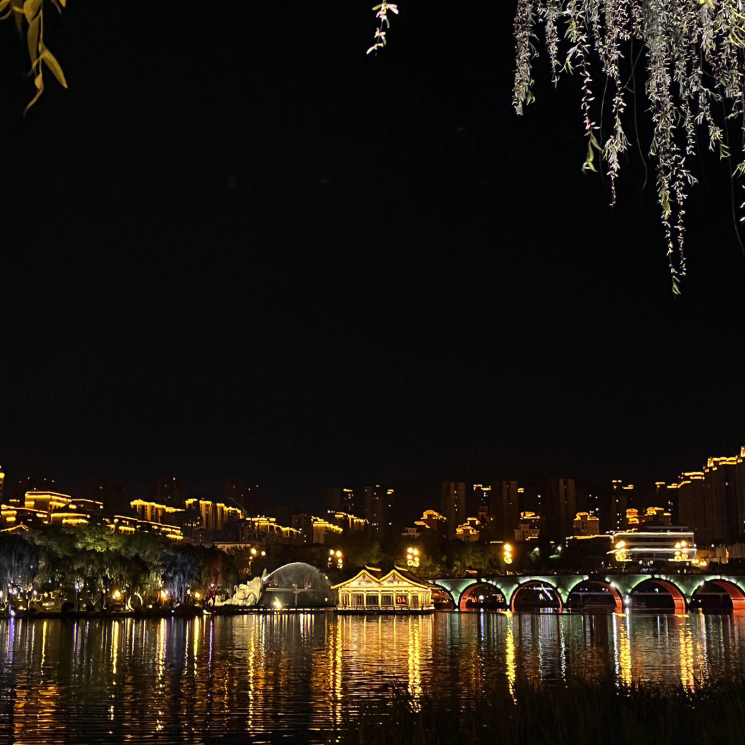 西安南湖公园夜景图片图片