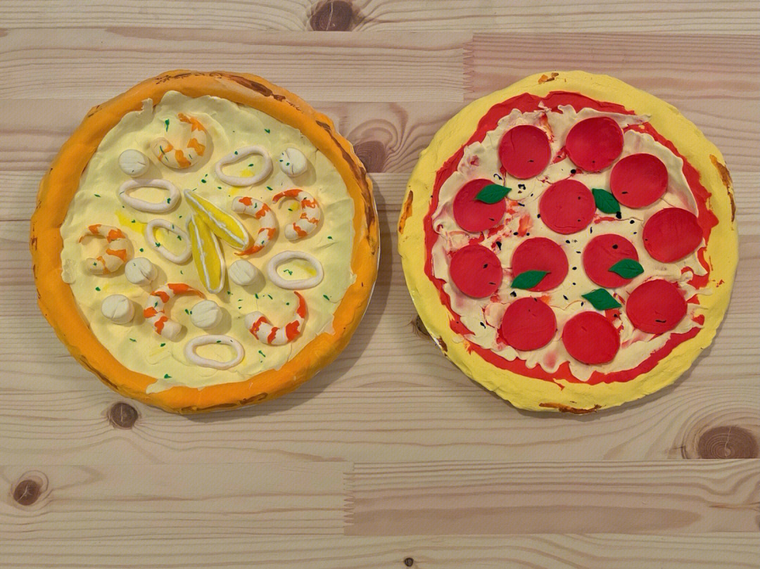 幼儿园手工超轻黏土披萨