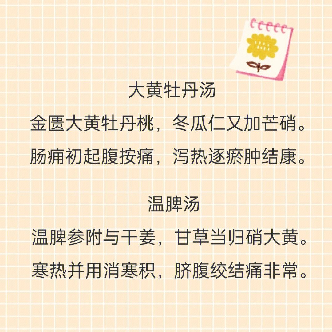 99大黄牡丹汤功用:泻热逐瘀,散结消肿主治:湿热瘀滞之肠痈初起99