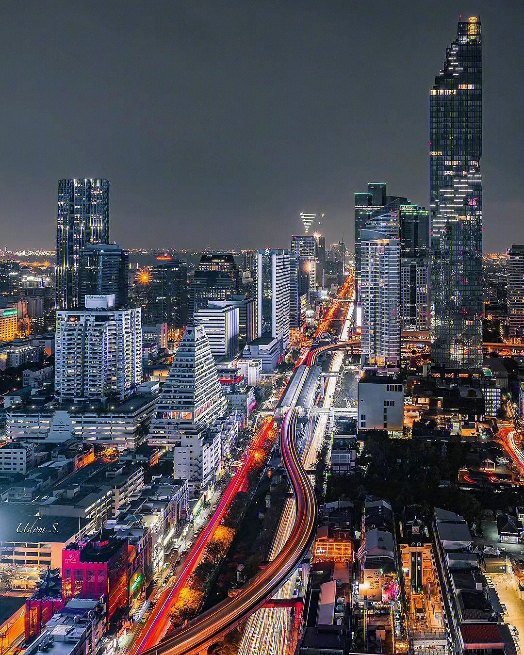 泰国曼谷的城市夜景