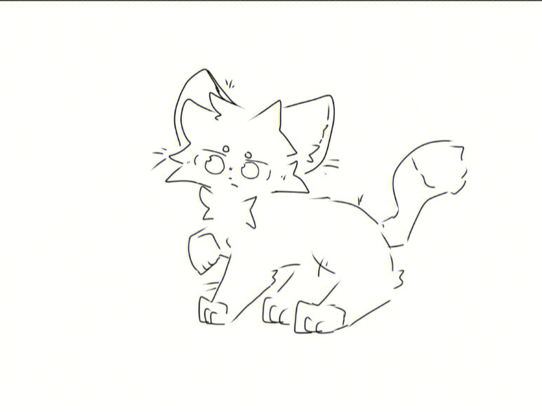 猫武士手绘图片