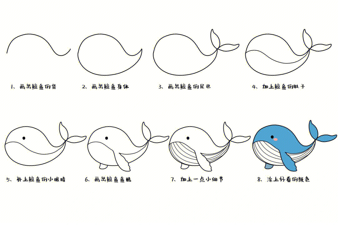 卡通画一步一步教学图片