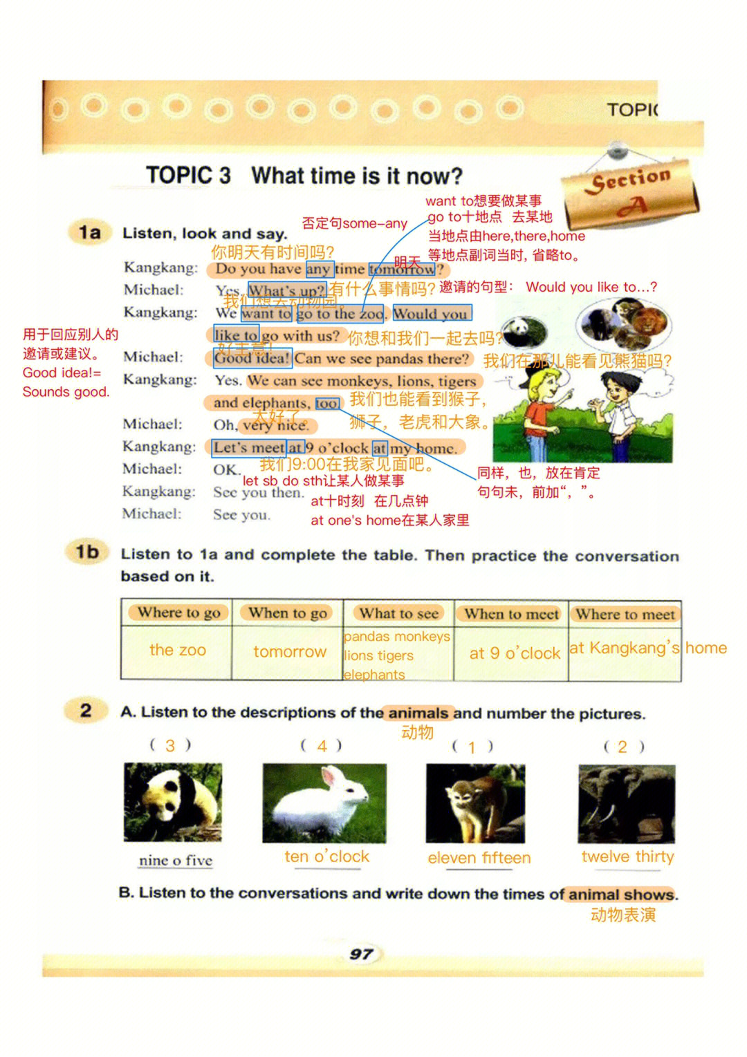 仁爱版七年级上册英语笔记u4topic3