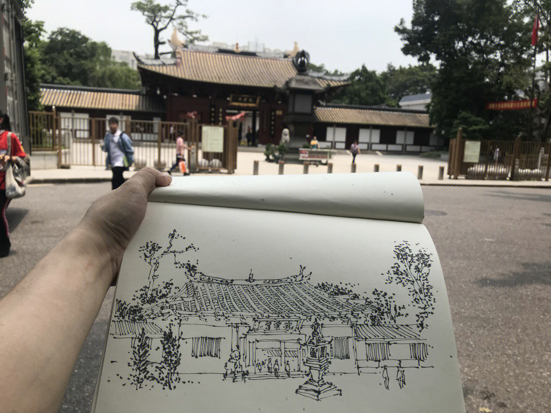 广州光孝寺简笔画图片