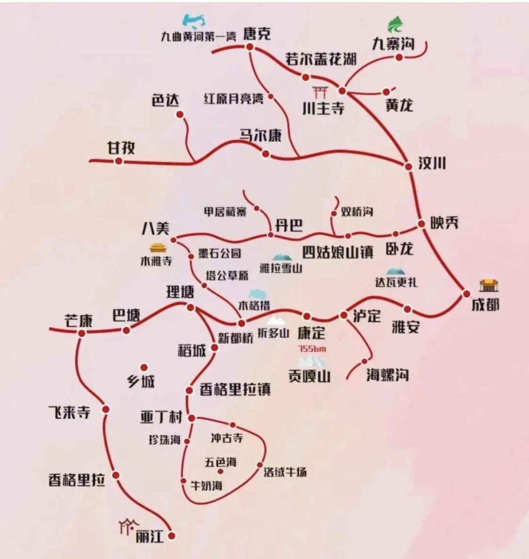 塔公草原地图图片