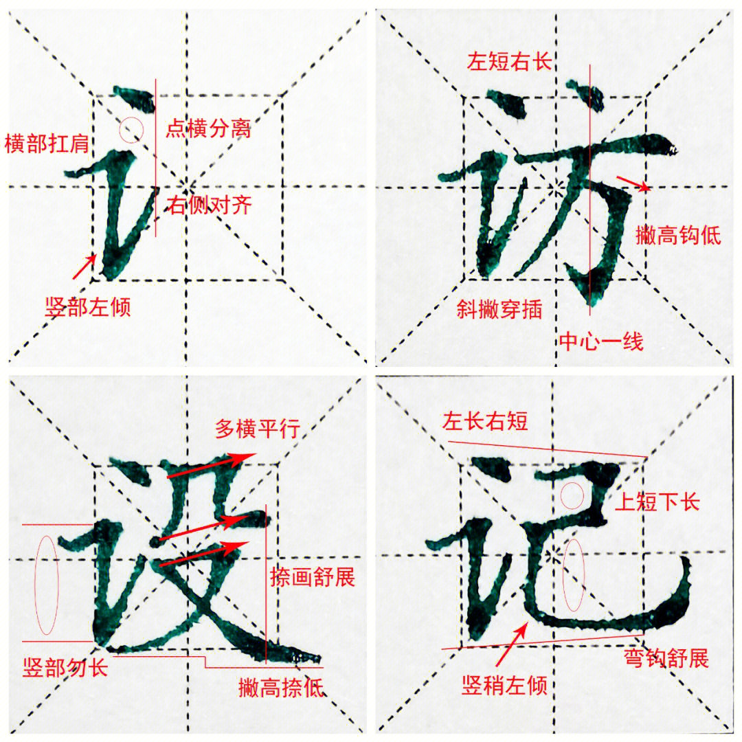 言字旁田字格图片