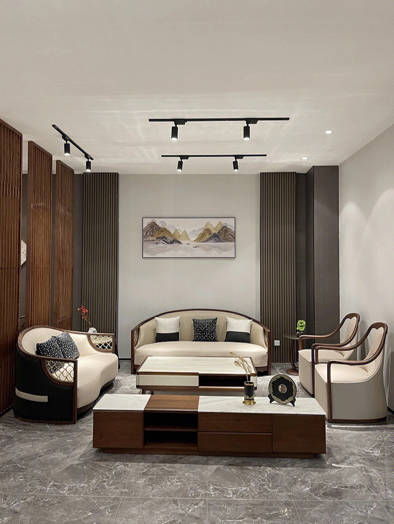 新潮实木丨年轻人中式轻奢的客厅沙发