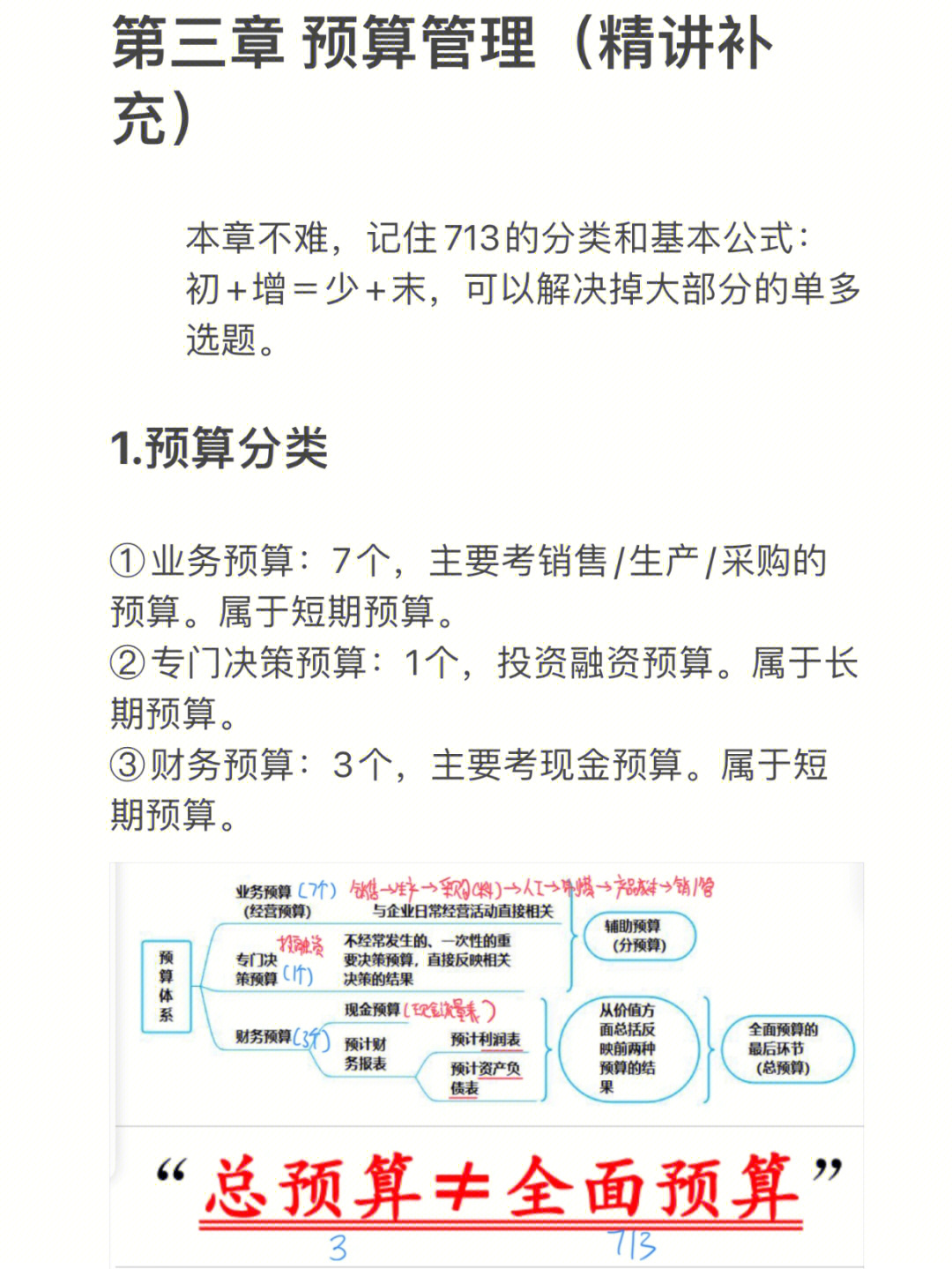 中级财务管理笔记11预算管理精讲补充