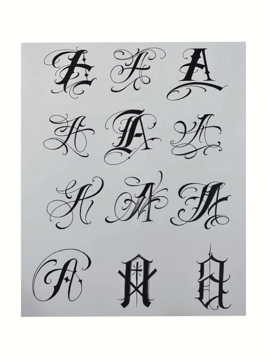 英文花体字26字母设计风格