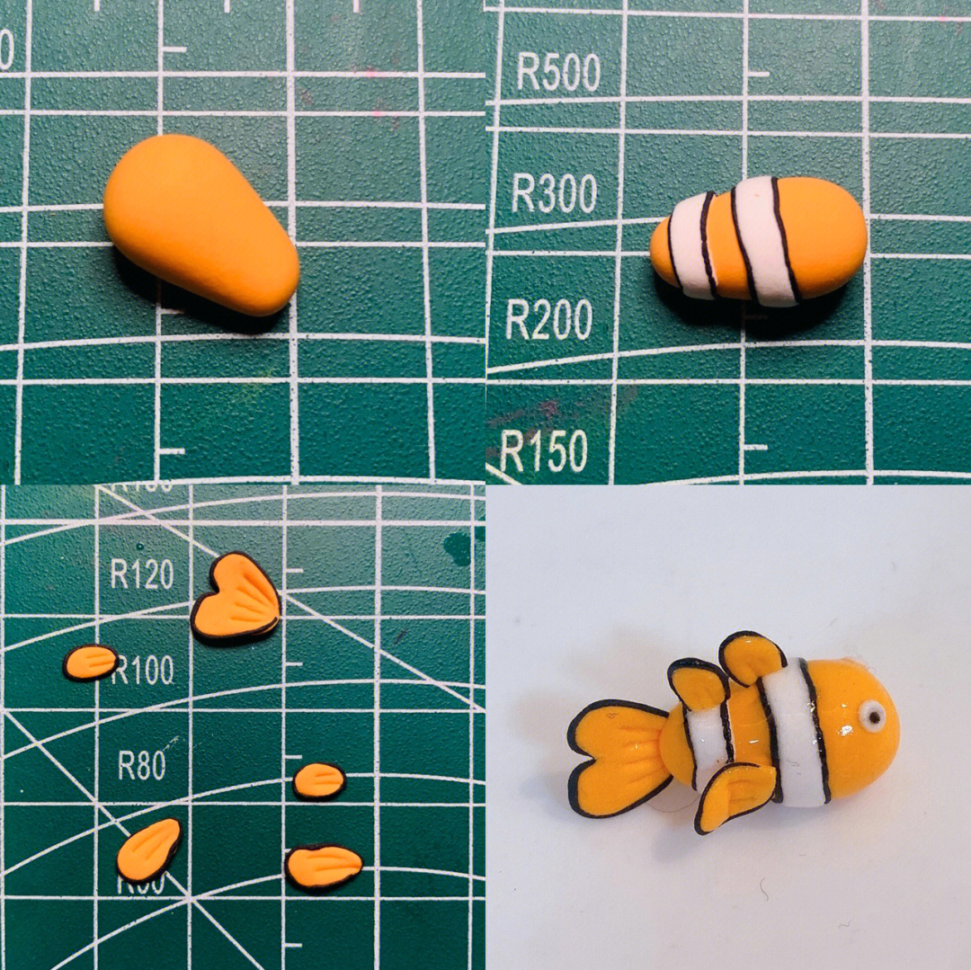 粘土手工简单小动物鱼图片