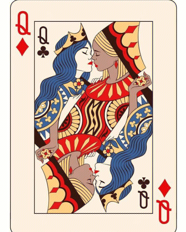 74藏在扑克牌里的爱情插画分享