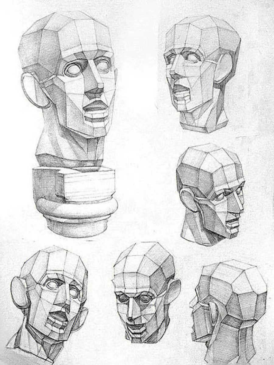 素描人脸结构图简单图片