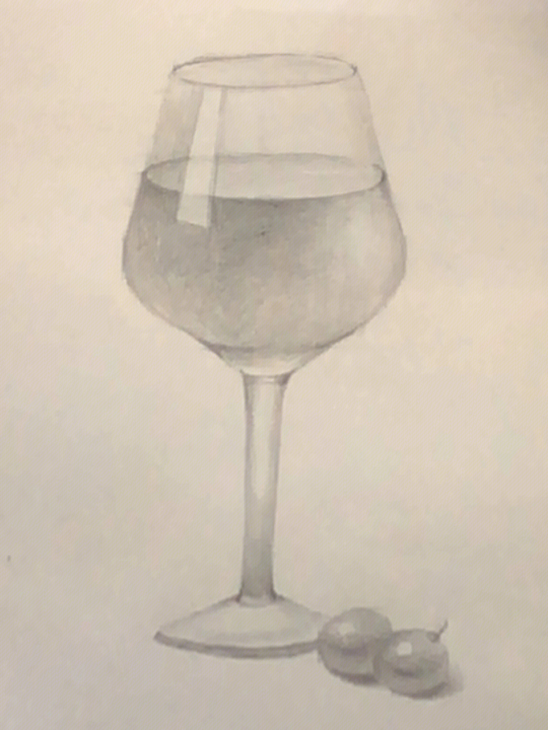 素描单体高脚杯葡萄酒杯