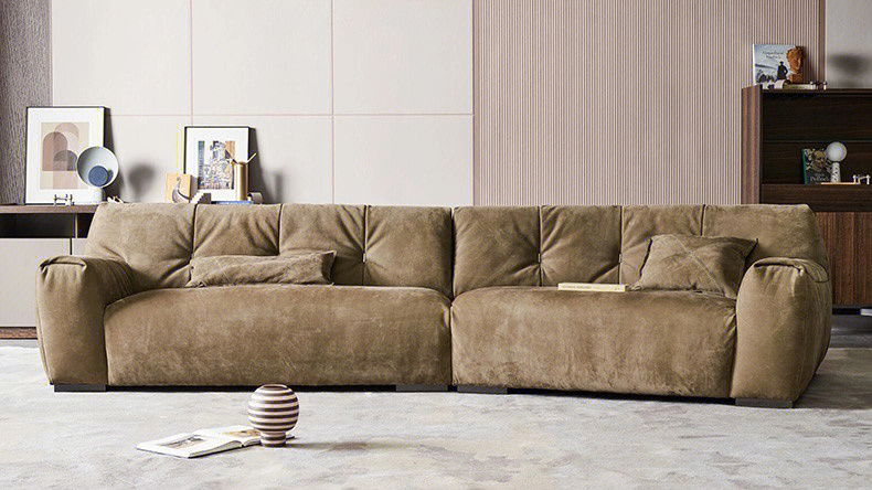 新品沙发组合咖色全真皮沙发