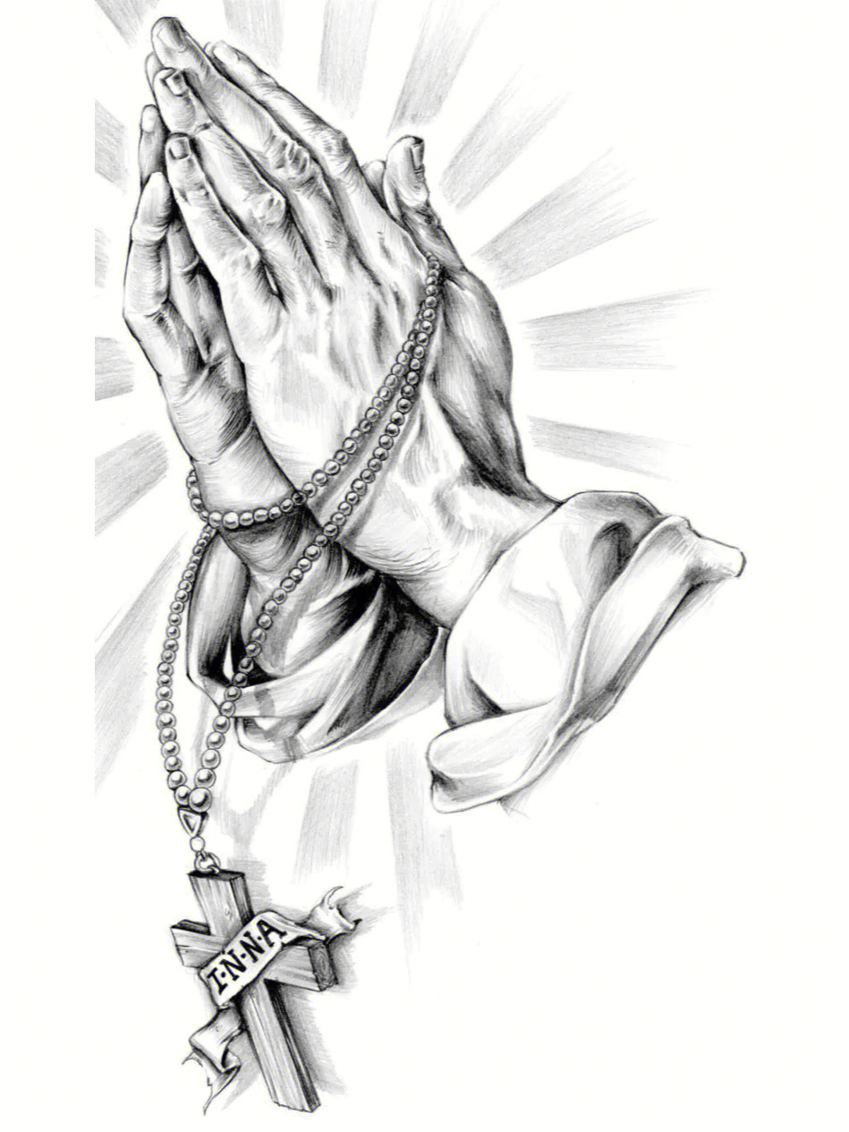 祈祷之手矢量图图片