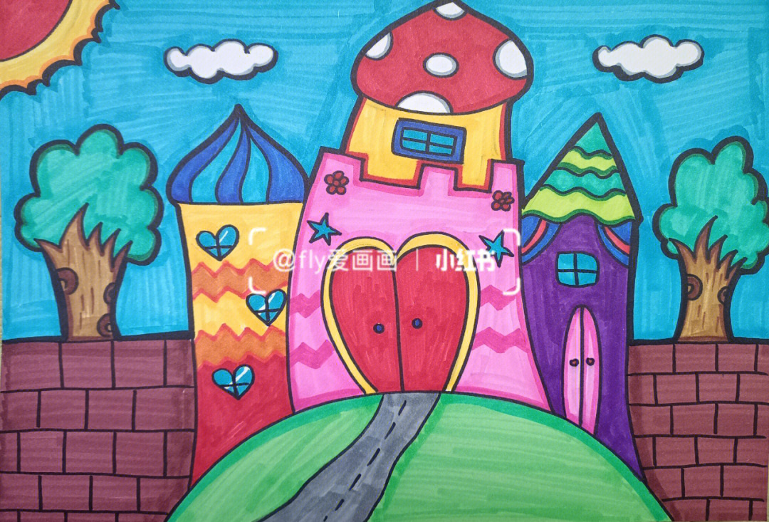 小学生城堡绘画作品图片