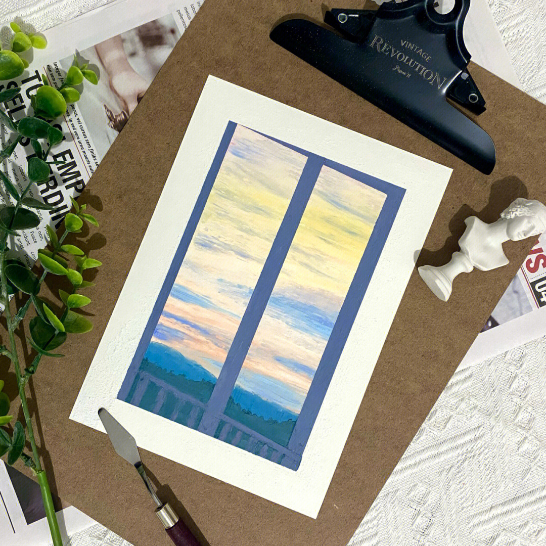 窗外的风景美术画教程图片
