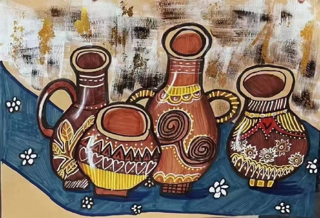 古代陶罐绘画图片