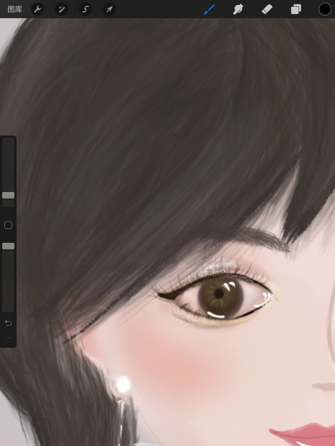 procreate 人物手绘画一个好盆友7815不灵不灵的大眼睛03#ipad