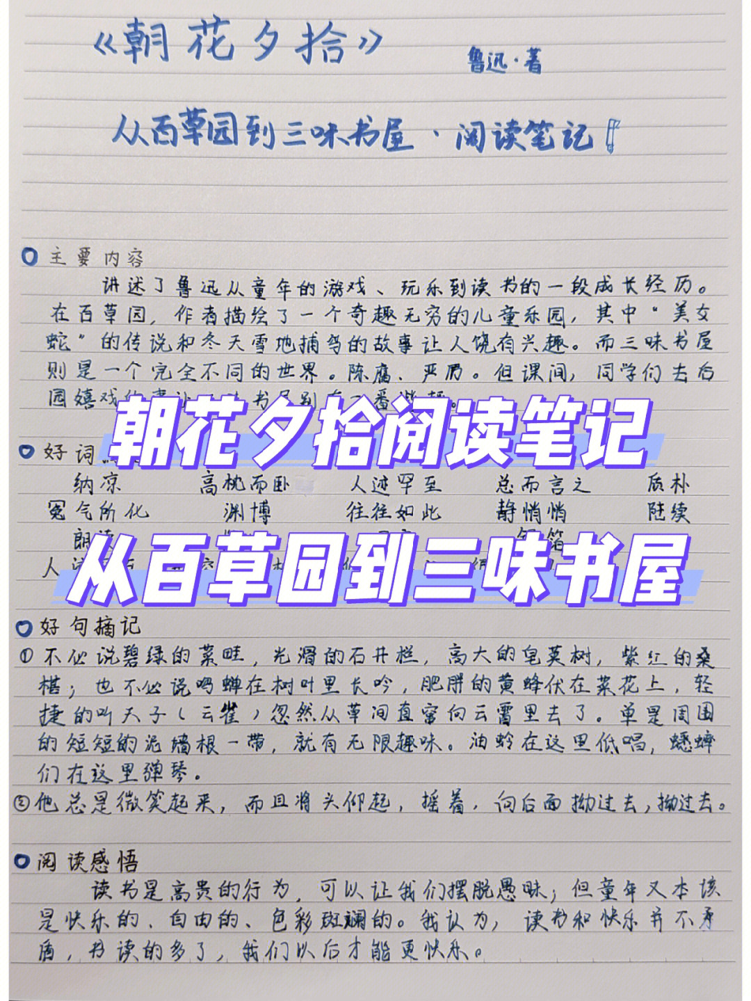 朝花夕拾阅读笔记从百草园到三味书屋