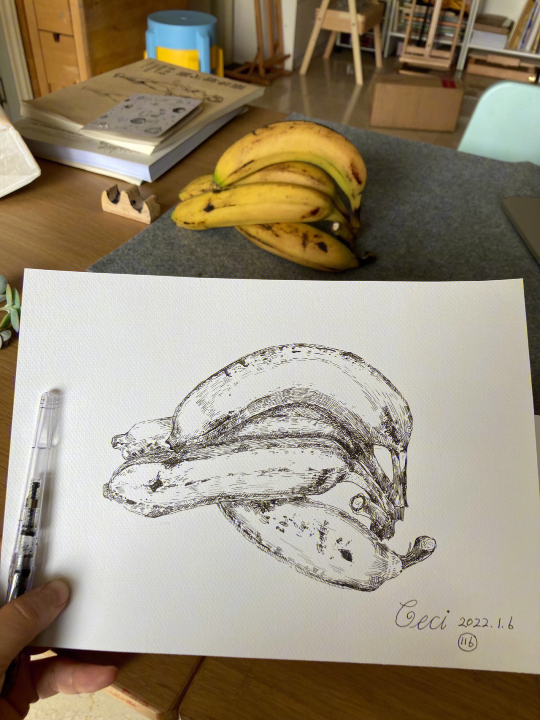 香蕉钢笔速写