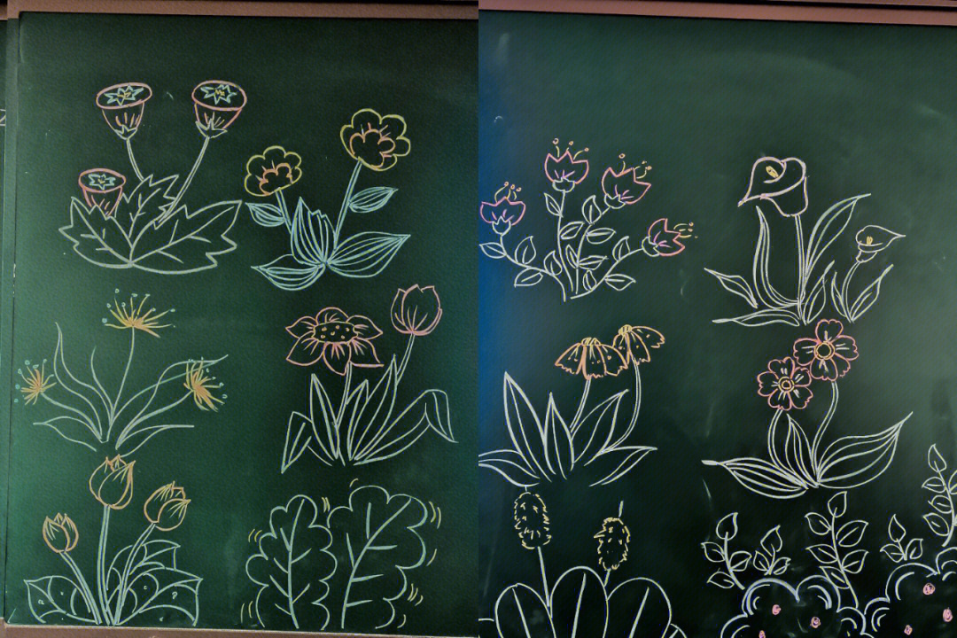花粉笔画简单图片