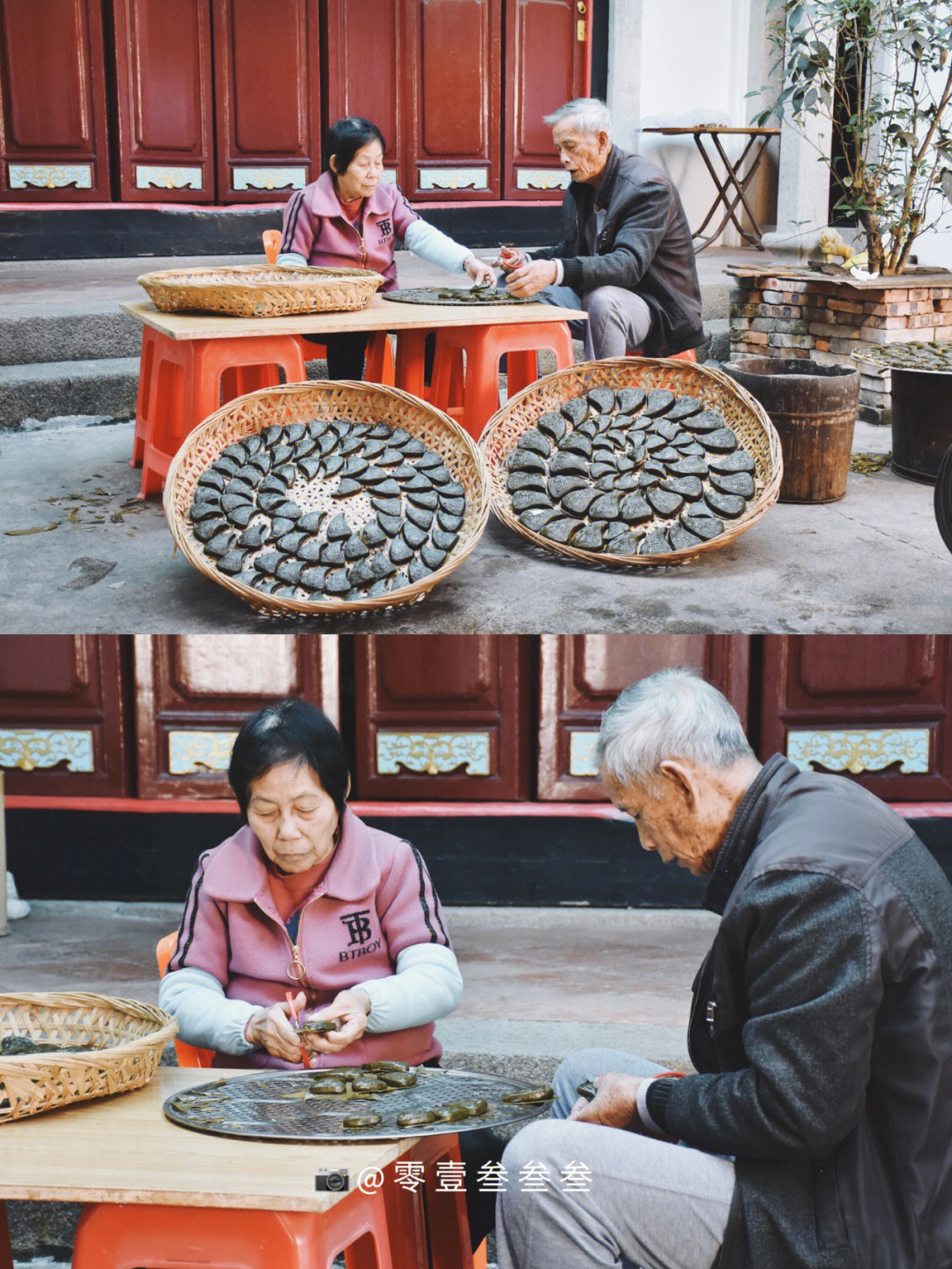 潮汕特色传统做粿手工乌粿鼠壳粿桃