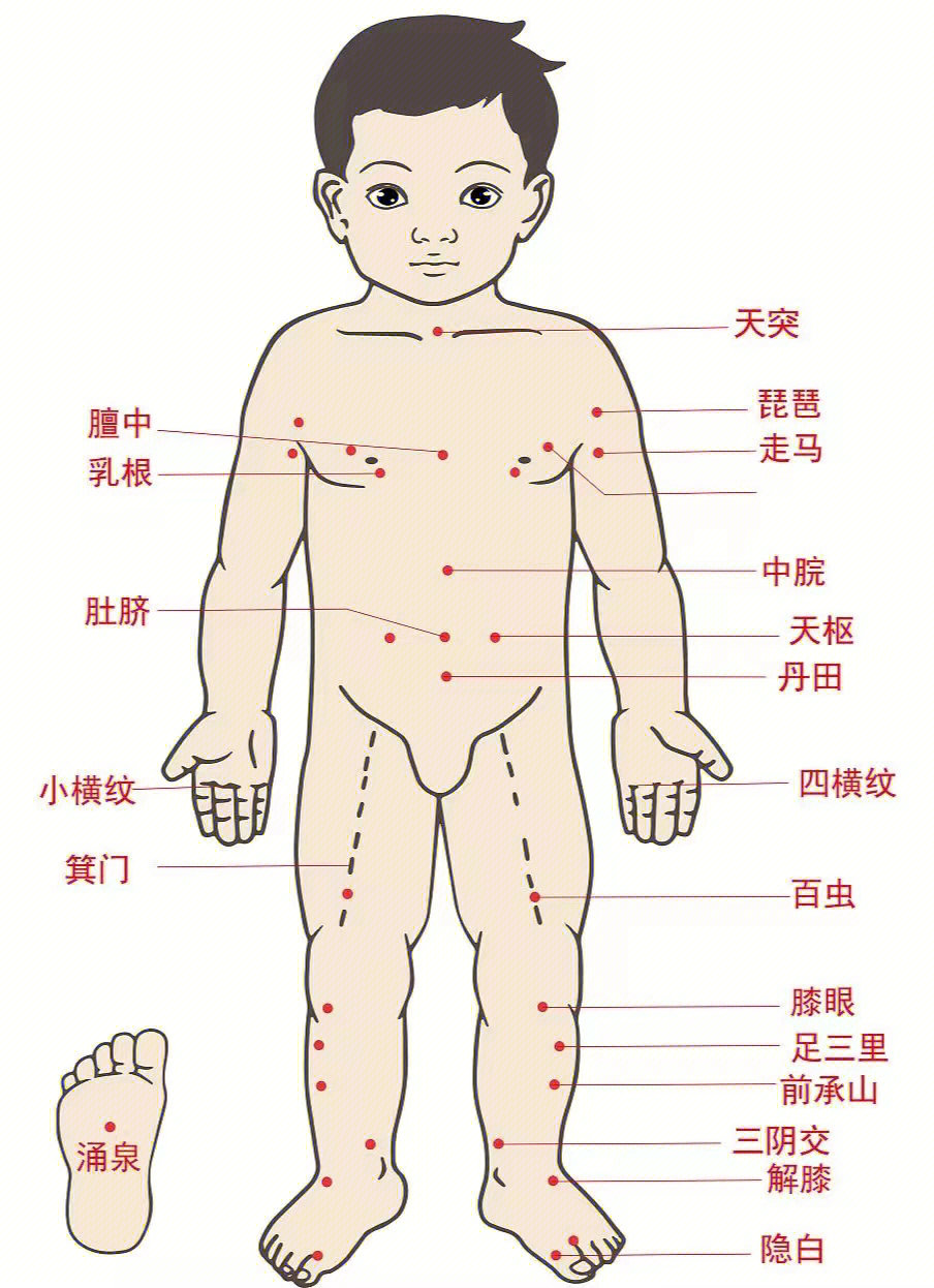 小儿推拿胸腹部穴位对应疾症推拿手法