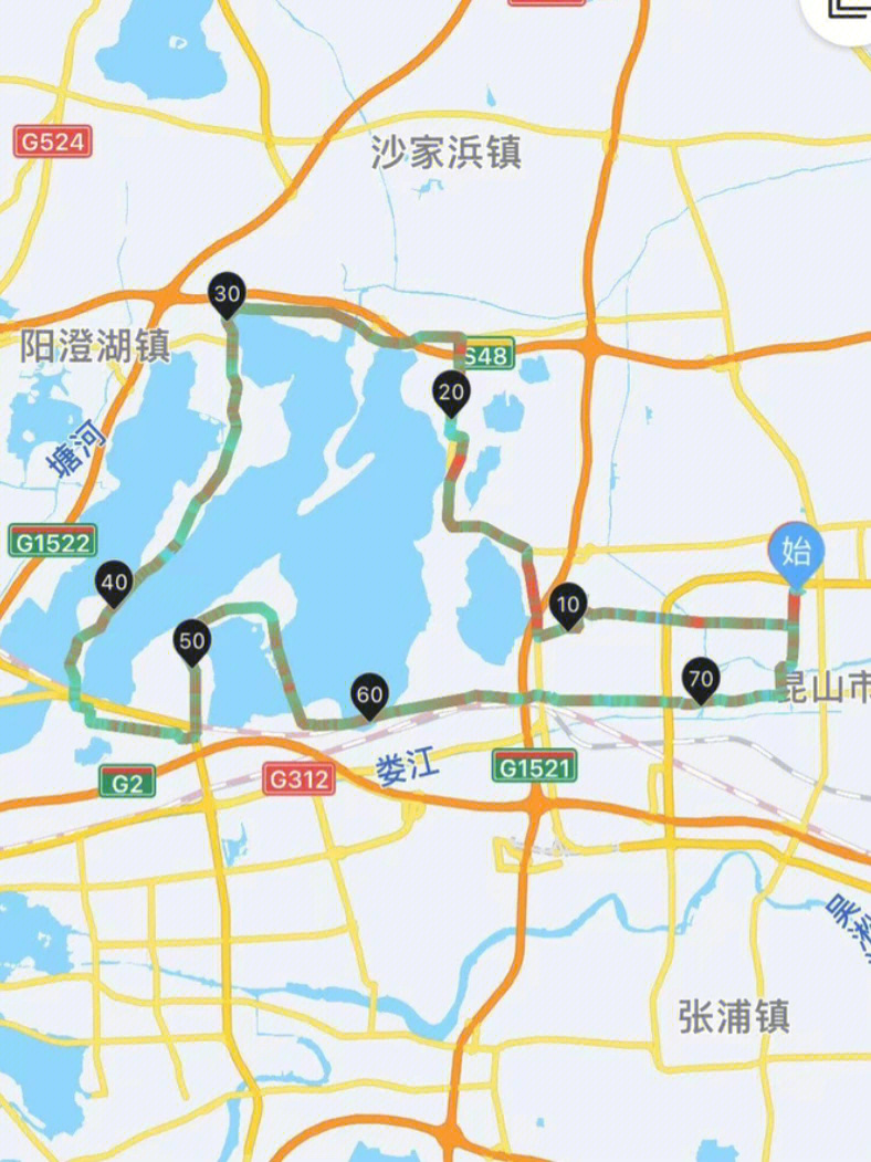 阳澄湖自行车环岛路线图片