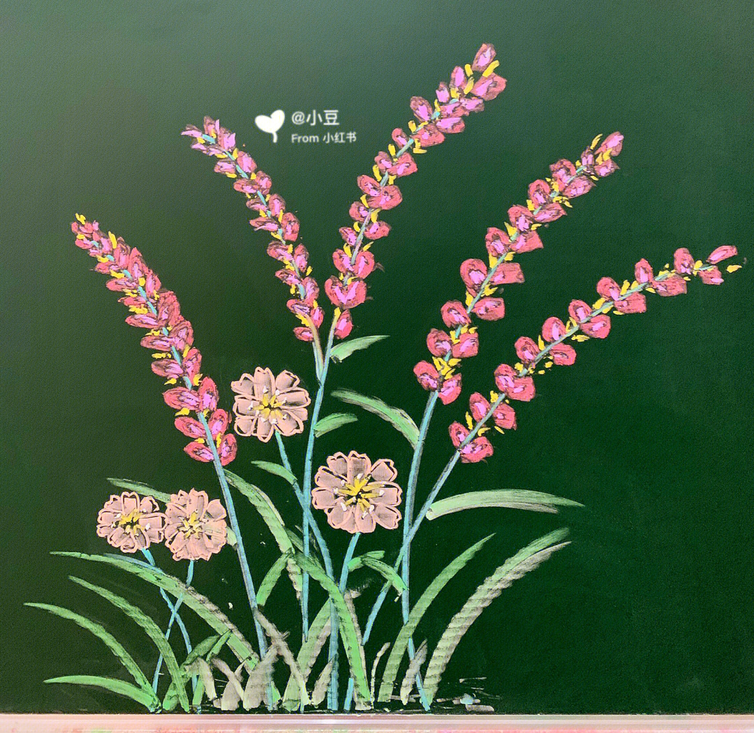 粉笔画图片花朵简单图片