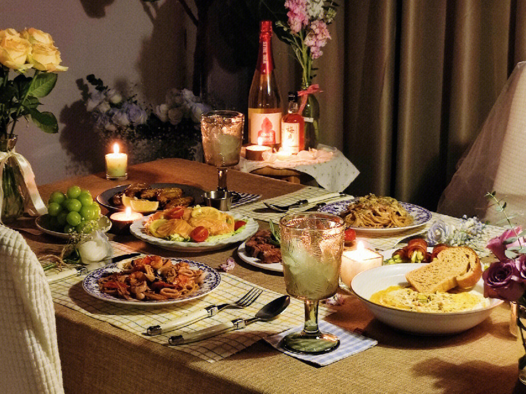 浪漫晚餐真实图片