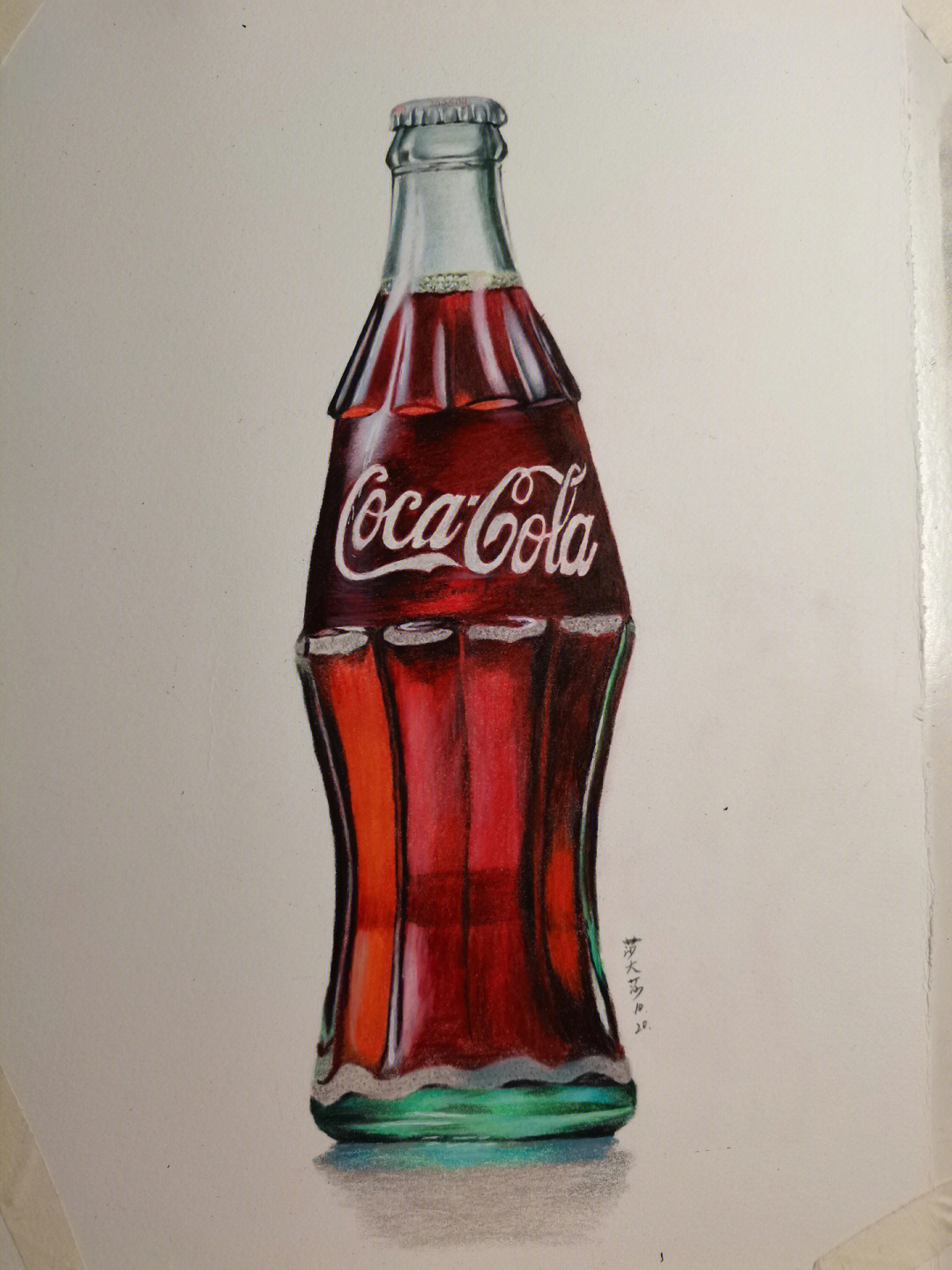 色彩可乐瓶临摹图片