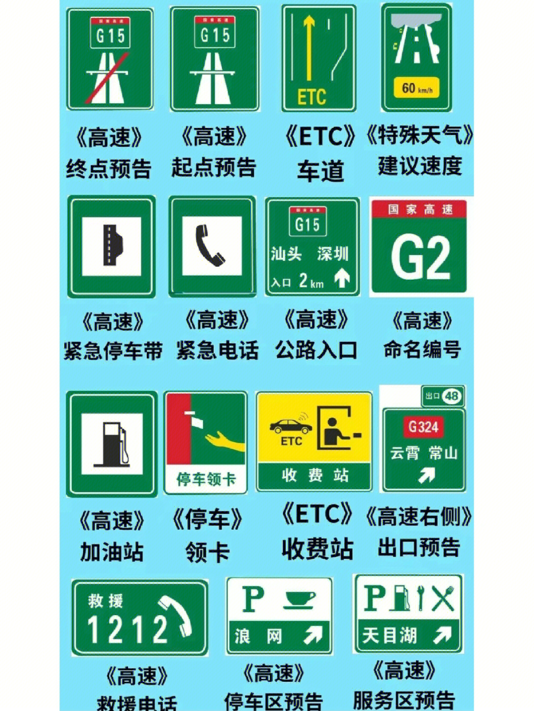 科目一路牌图片