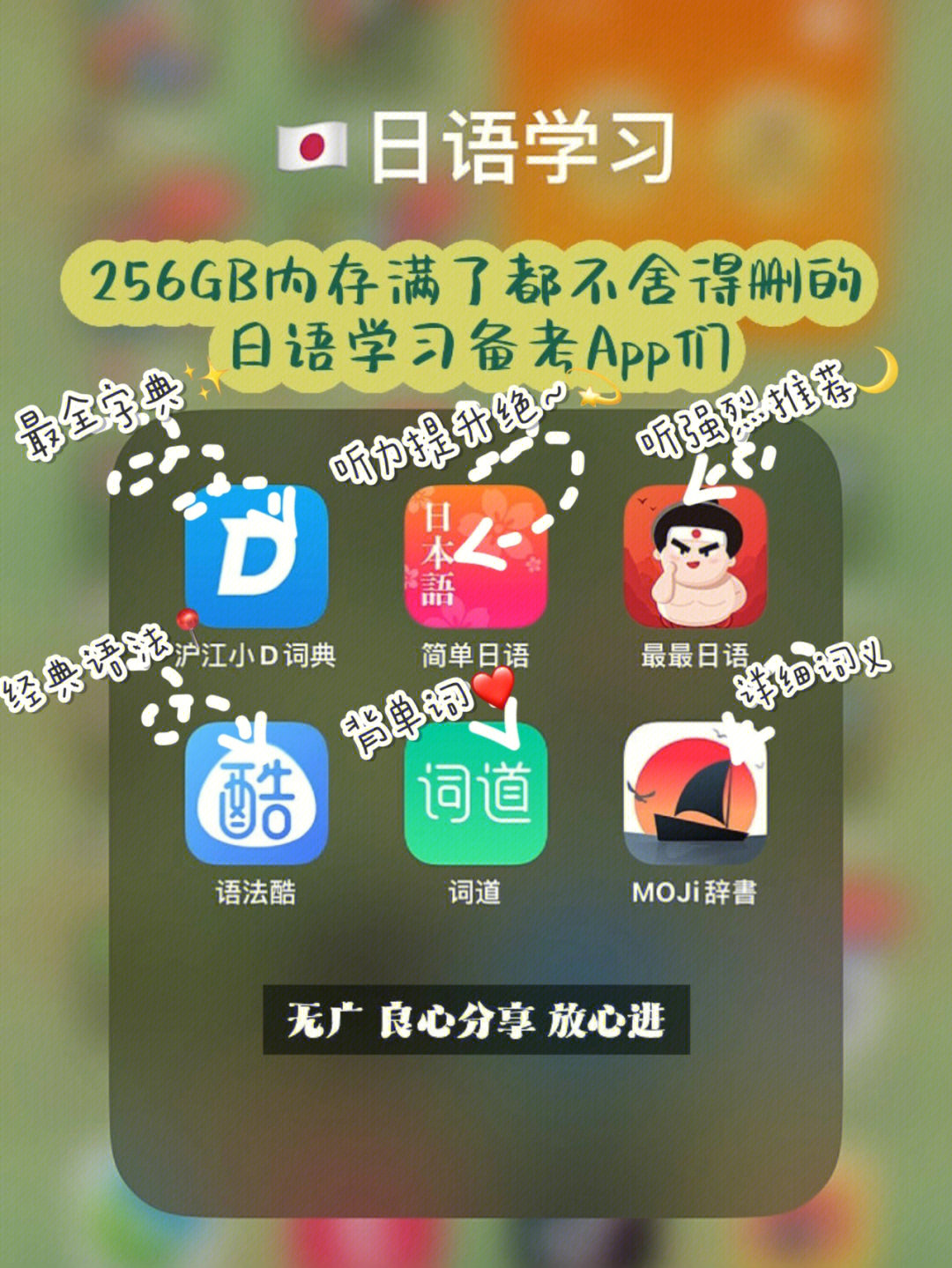 这里有我一直在用的日语学习app,学日语方便很多93,零基础小白也可