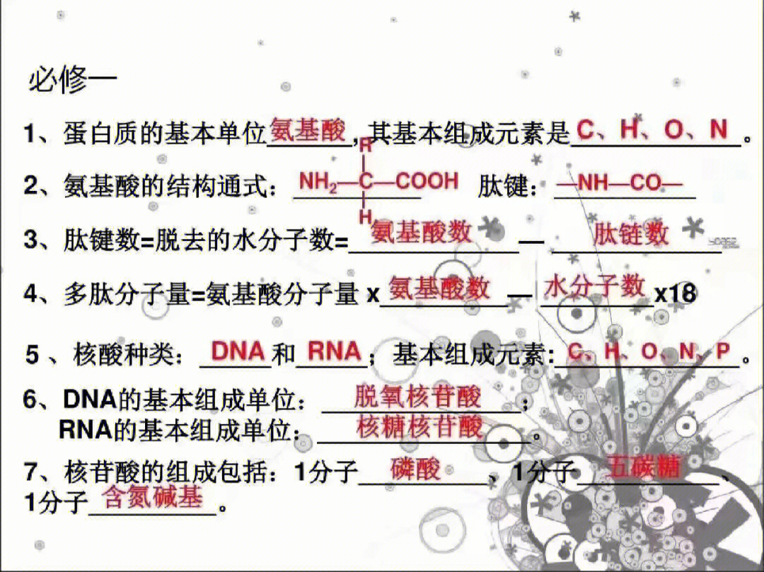 高中生物必修一目录图片