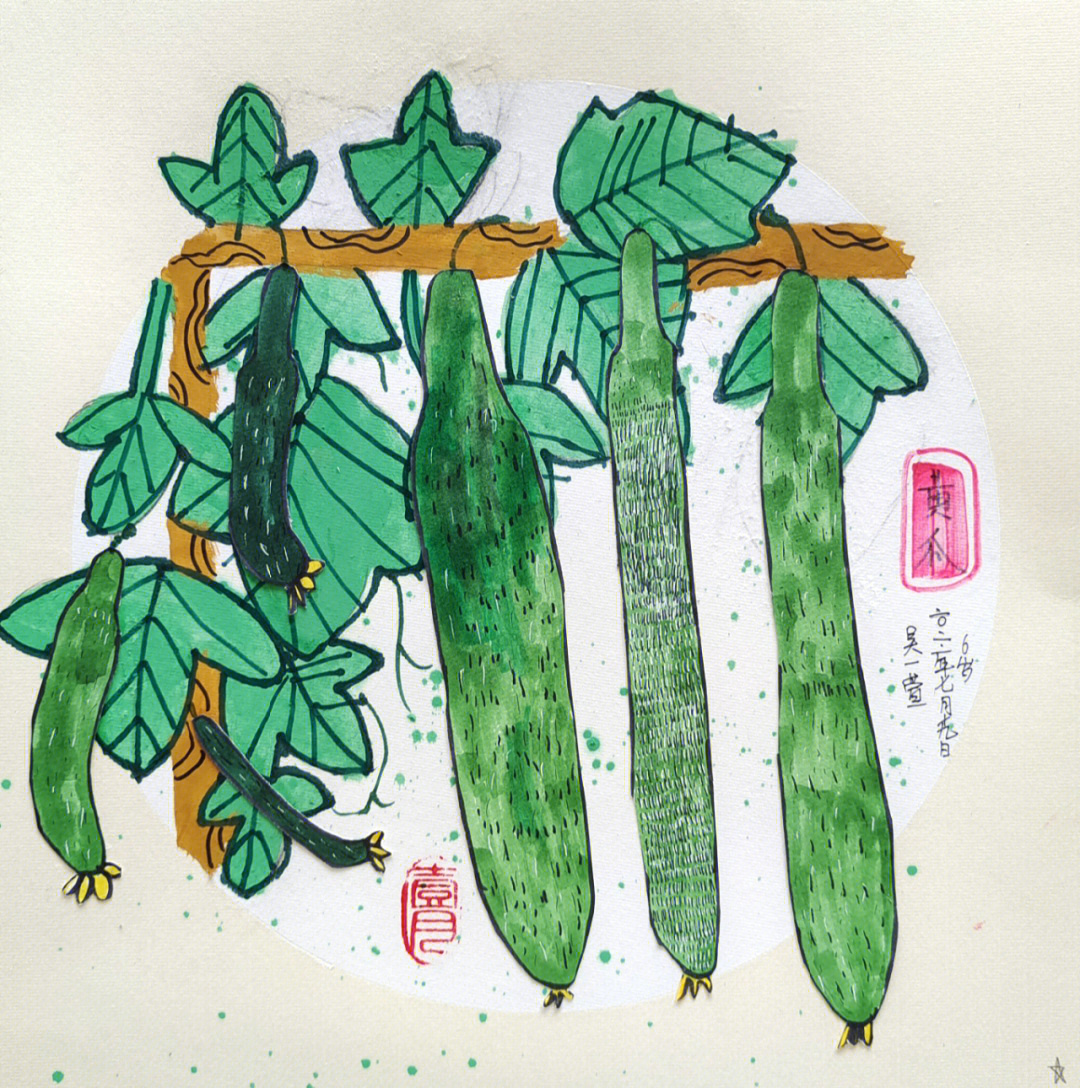 儿童绘画分享黄瓜46岁绘画作品