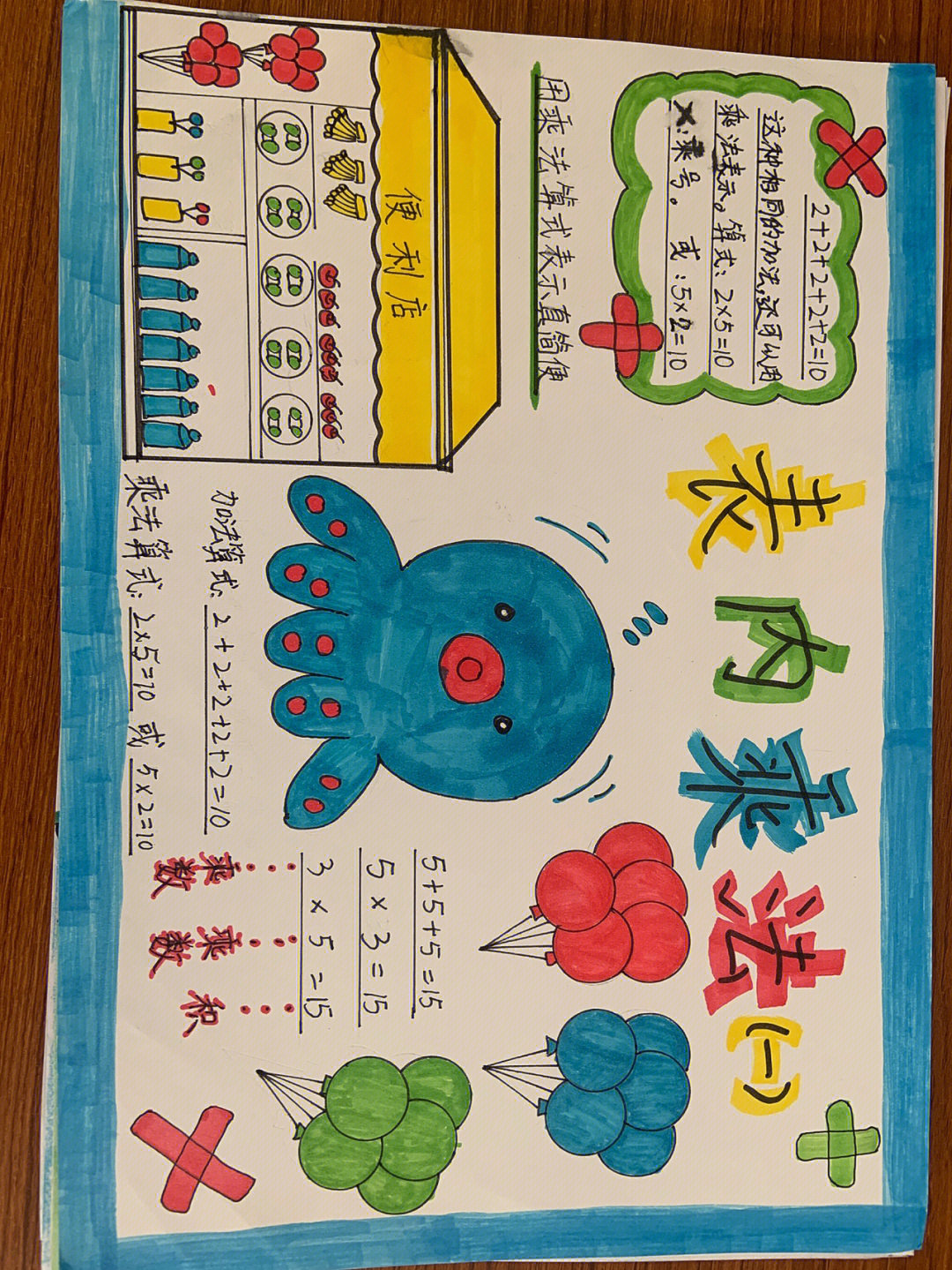 二年级上册数学海报图片