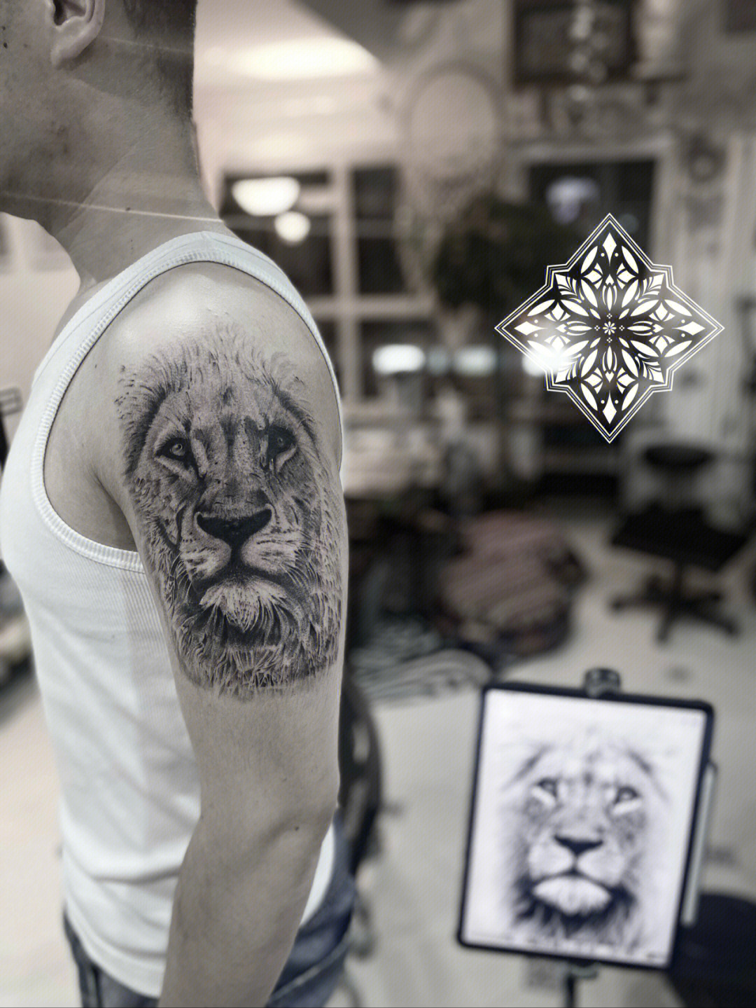 狮子纹身78写实纹身78点刺纹身